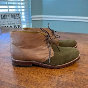 Stacy Adams Madison II Chukka Boots tan olive size 10.5 D brown leather suede